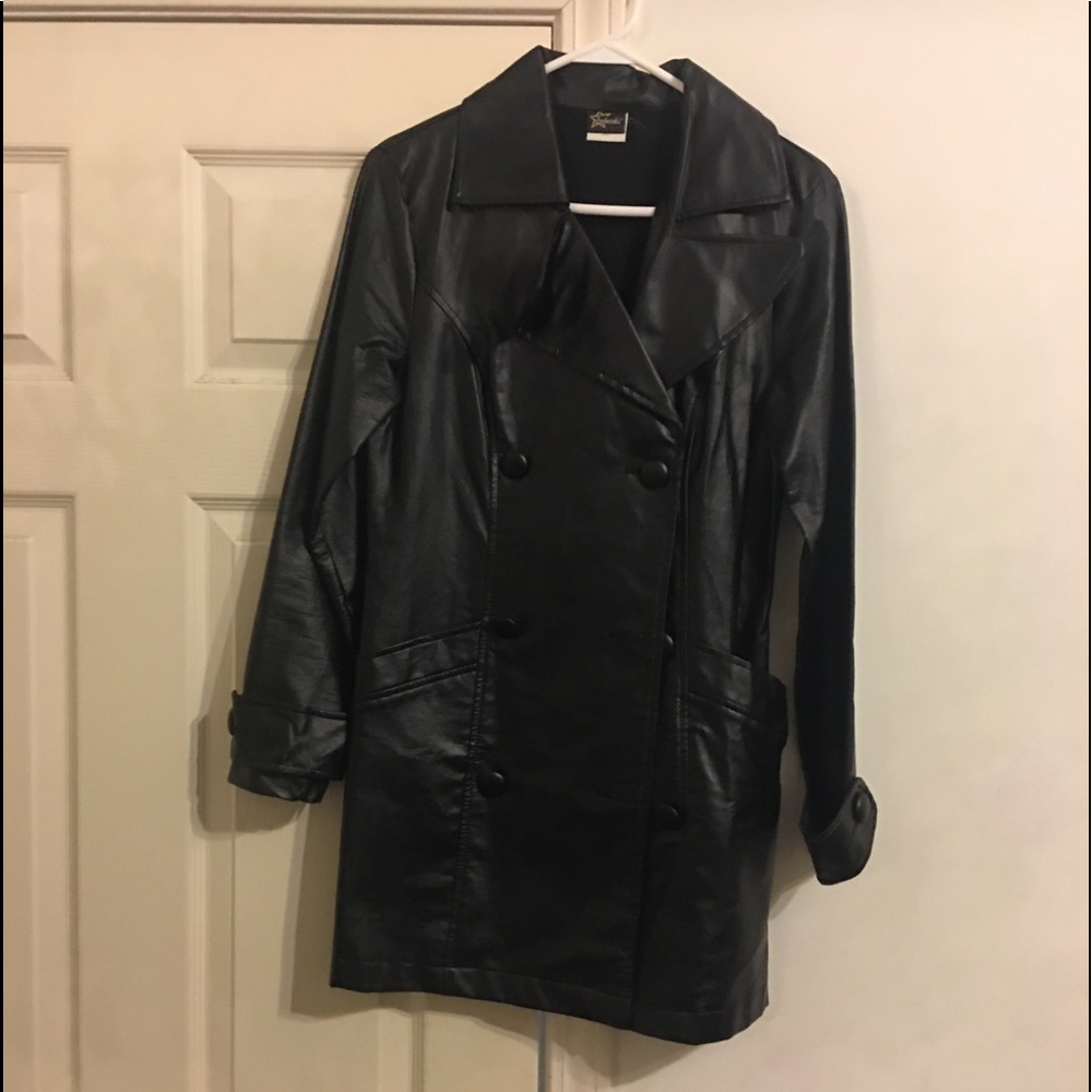 Vinyl trench coat